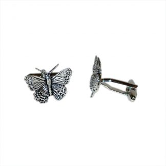 English Made Butterfly Pewter Cufflinks