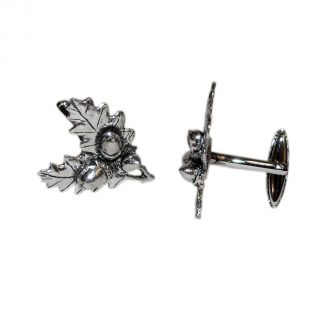 English Made Oak Leaves & Acorns Pewter Cufflinks