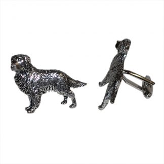 English Made Golden Retriever Pewter Cufflinks