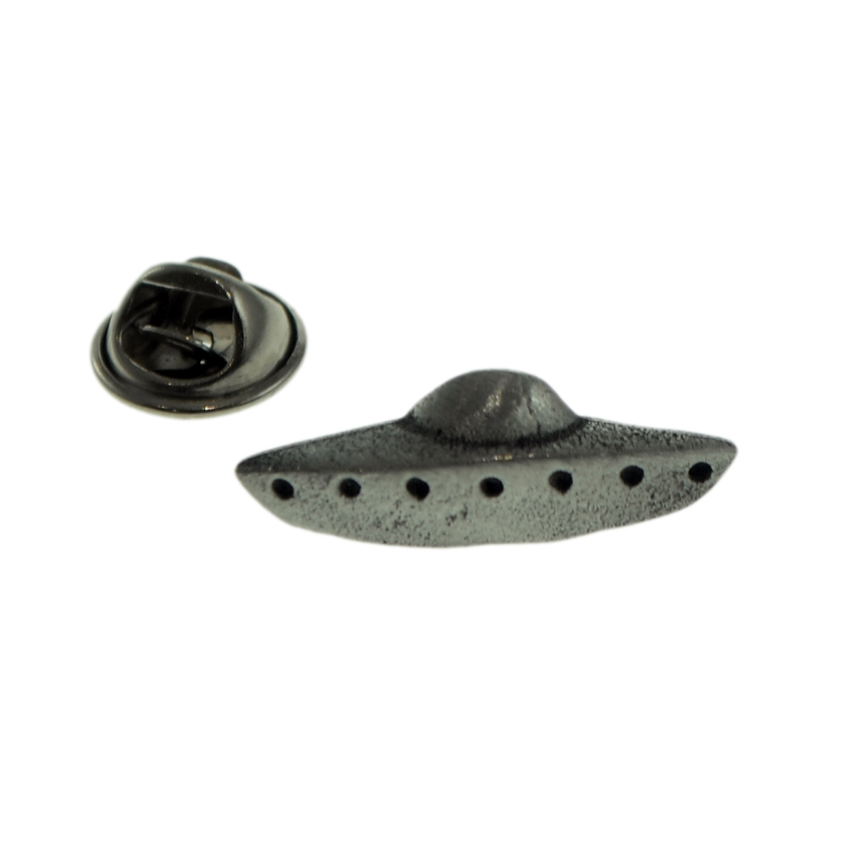 Retro Style UFO Pewter Lapel Pin Badge