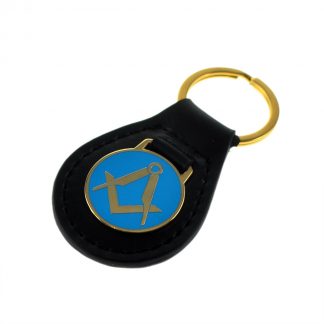 Keyring Pale Blue Enamel Masonic Key Ring no letter G
