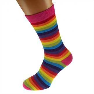 Rainbow Design Mens Cotton Rich Socks Excellent for Same Sex Weddings