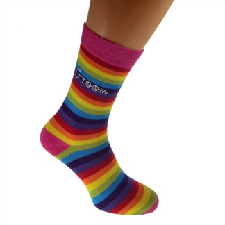 Rainbow Design Mens Cotton Rich Socks Wedding Socks
