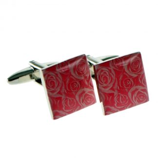 Pink Roses Design Cufflinks