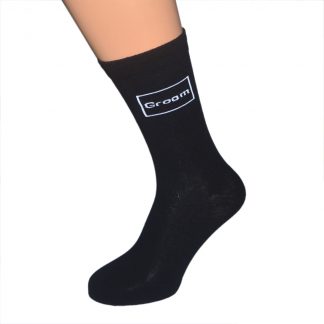 High Quality Black Woven Wedding Socks in Multiple Titles - Groom Best Man Usher Father of the Bride Father of the Groom Groomsman etc