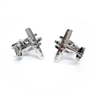 Rhodium Plated Sea Plane Cufflinks