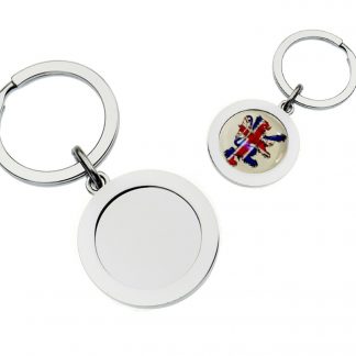 Polished Silver Keyring with 25mm Recess for doming (engravable)