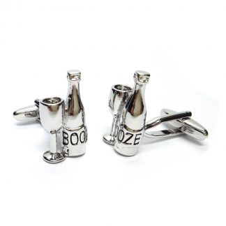 Booze, Wine Bottle & Glass Drinkers Cufflinks