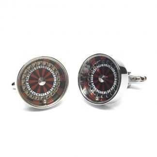 Casino Gamblers Roulette Wheel Cufflnks