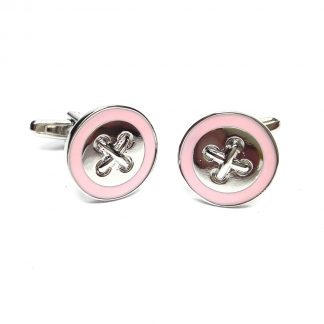 Stiched Button Cufflinks - Pink