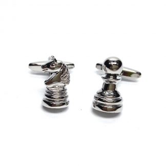 Pawn and Knight Chess Piece Cufflinks