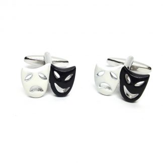 Black & White Theatre Opera Masks Music Drama Cufflinks