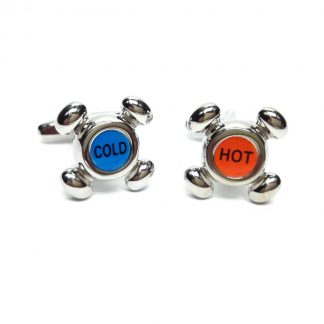 Hot & Cold Coloured Taps Plumbers Cufflinks