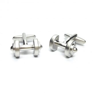 Matt Finish Weight Lifter Dumbell Gym Sports Cufflinks