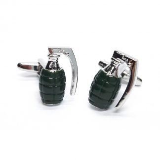 Military Green Hand Grenade War Army Cufflinks