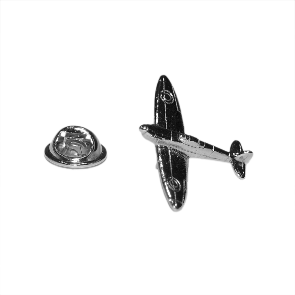 Pewter Spitfire Aeroplane Plane Lapel Pin Badge