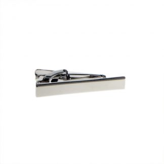 Slim or Skinny Plain Rhodium Plated Tie Clip - 4cm (engravable)