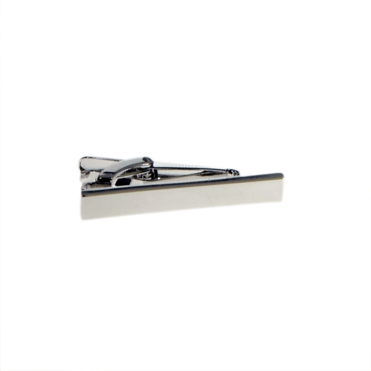 Slim or Skinny Plain Rhodium Plated Tie Clip - 4cm (engravable)