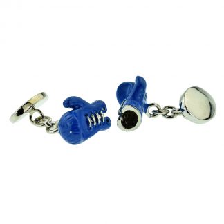 Blue Boxing Gloves Chain Style Sport Cufflinks