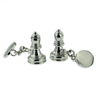 Bishop Chess Piece Chain Cufflinks