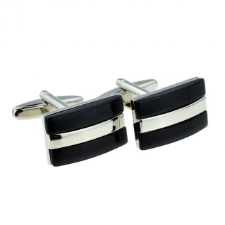 Black Curved Classic Cufflinks (DWC)