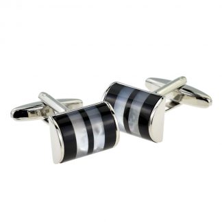 Half Cylinder Black & Smoke Classic Cufflinks (DWC)