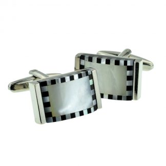 Curved  Black & MOP Classic Cufflinks (DWC)