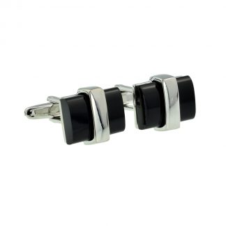 Black Acrylic Rectangular Classic Cufflinks