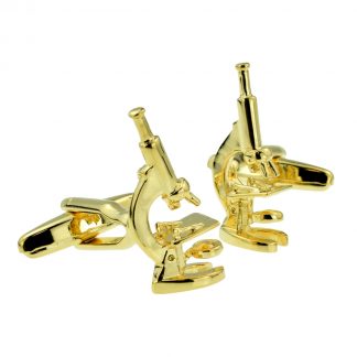 Gold Plated Scientific Microscope Cufflinks