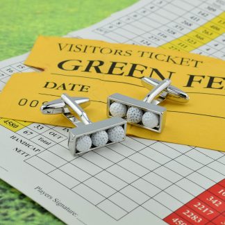 Golf balls in box design Sport Golfers Cufflinks