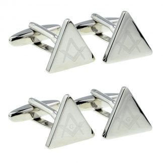 Masonic Engraved Triangular Cufflinks
