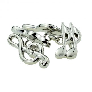 Treble Clef & Musical Notes Chain Style Cufflinks