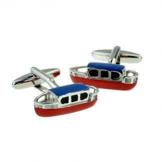 Canal Narrowboat Barge Coloured Cufflinks (DWC)