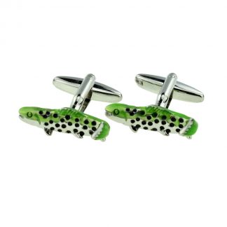 Green Trout Fish Cufflinks