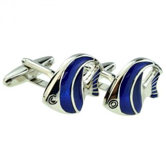 Blue Tropical Fish Cufflinks