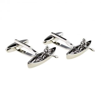 Canadian Canoe, Kayak with Paddler Cufflinks