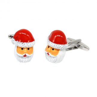 Father Christmas Santa Head Cufflinks