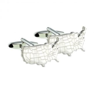 USA Outline Cufflinks with Engraved States