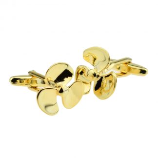 Gold Plated Propeller Design Cufflinks