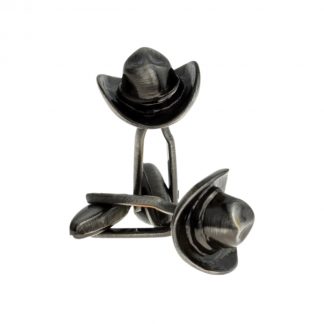 Gunmetal Finish Cowboy Hat Cufflinks