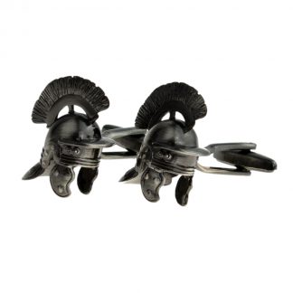 Roman Helmet with Plume Antique Finish Cufflinks