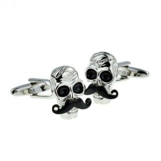 Skull with Moustache Cufflinks
