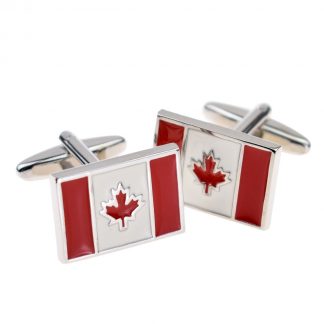 Enamelled Canada Flag Cufflinks