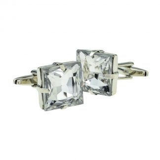 Radiant Square Cut Acrylic Crystal Cufflinks