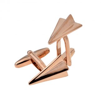 Rose Gold Plated Paper Plane Cufflinks