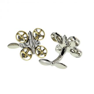 Two Tone Silver & Gold Drone Cufflinks
