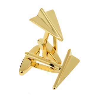 Gold Plated Paper Plane Design Cufflinks