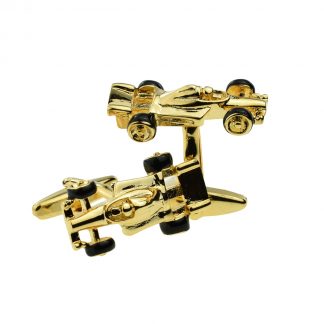 Gold Plated Racing Car Cufflinks