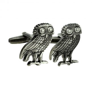 Wise Old Owl Design Antique Finish Cufflinks