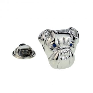 Blue Eyes Bulldog Head  Lapel Pin Badge (AJTP098)